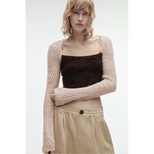 ZARA SHORT KNIT TOP Size Small NWT